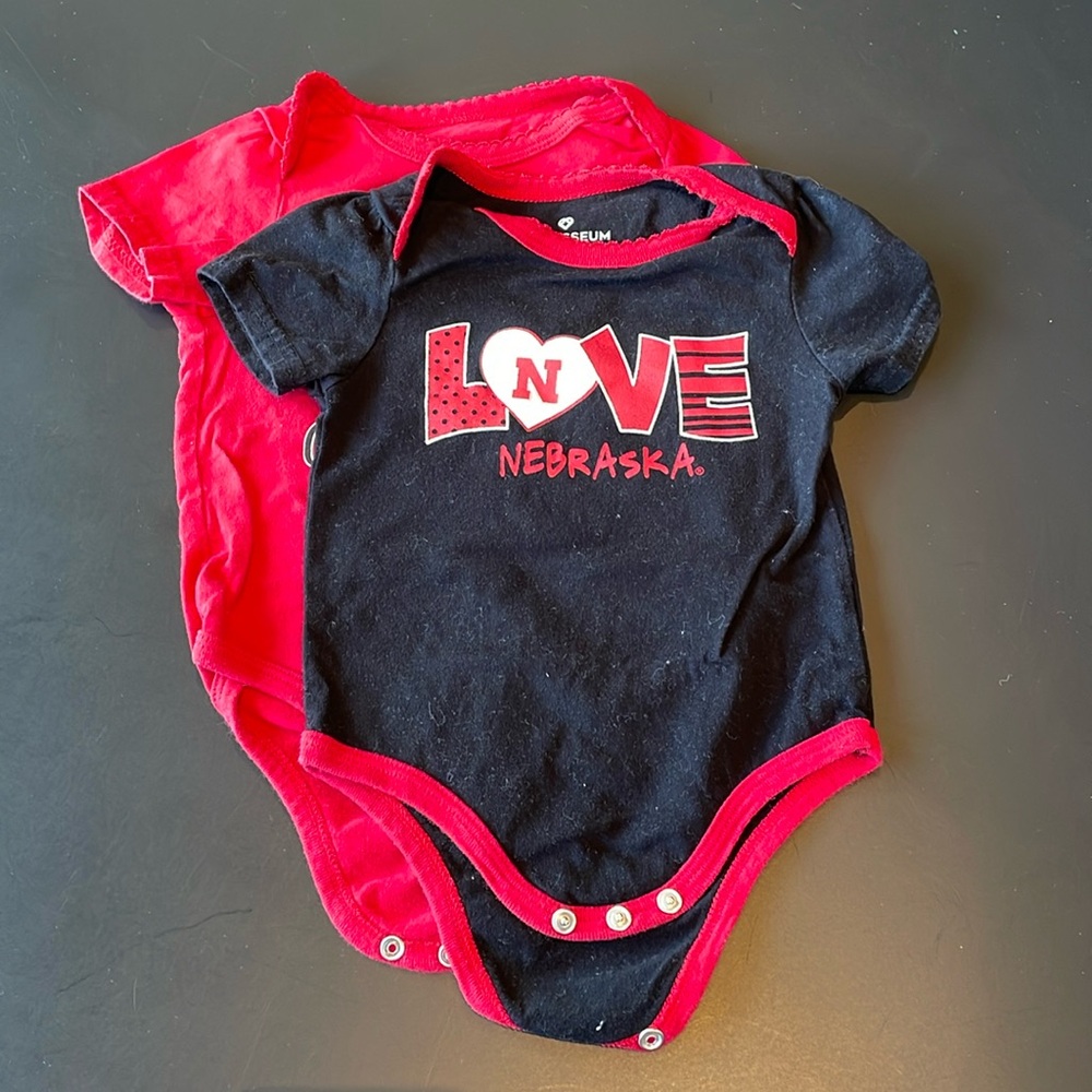 Nebraska onesies, 3-6 month